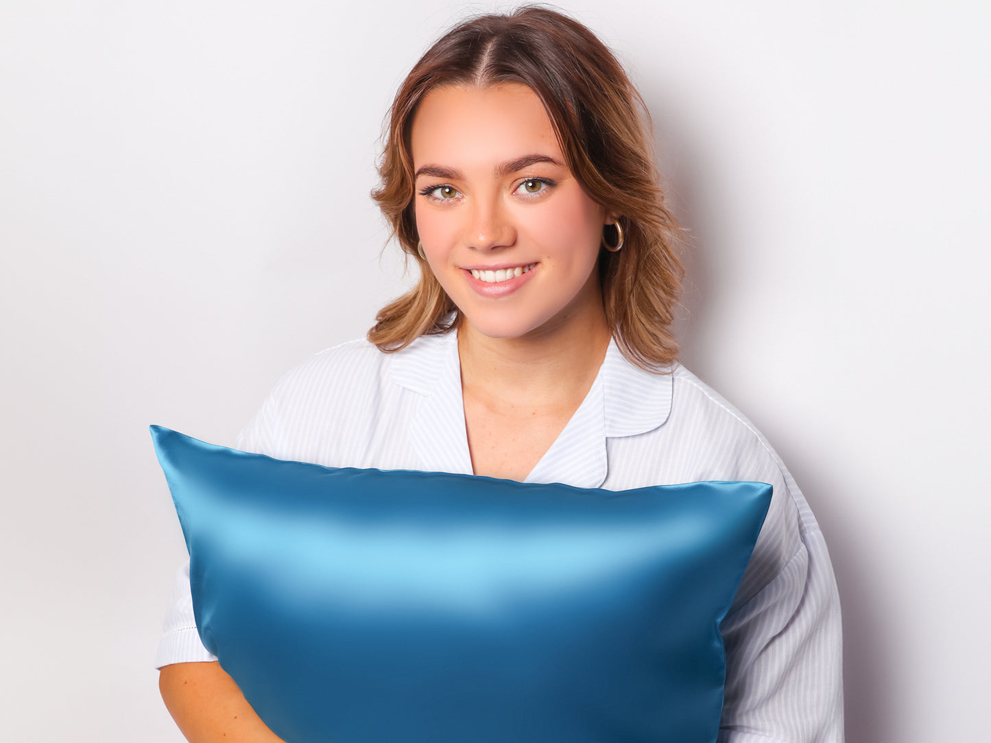 Azure Blue Silk Pillowcase For Hair & Skin
