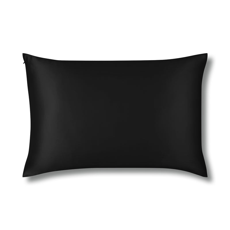 Black Pure Silk Pillowcase Made From Organic 22 Momme Mulberry Silk - The Silk Club