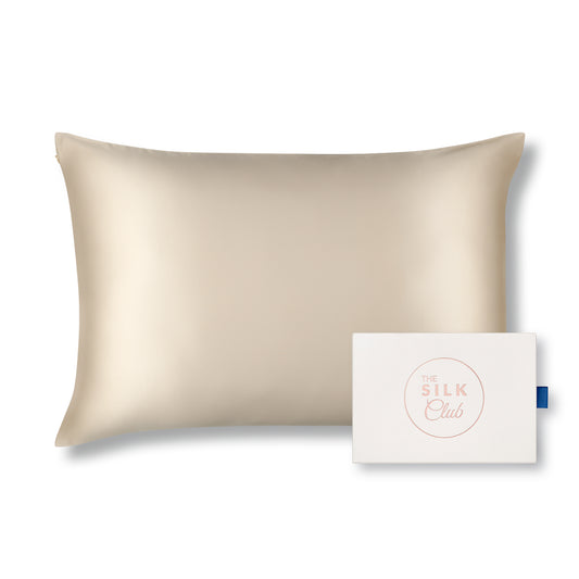 Champagne Organic Mulberry Silk Pillowcase with Gift Box - The Silk Club