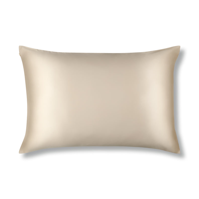 Champagne Pure Silk Pillowcase Made From Organic 22 Momme Mulberry Silk - The Silk Club