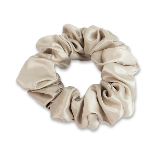Champagne/Navy Silk Scrunchies - Set of 2