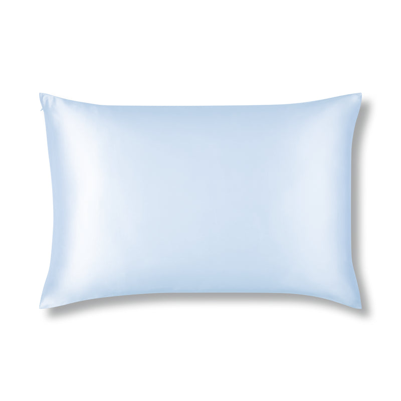 Light Coastal Blue Pure Silk Pillowcase Made From Organic 22 Momme Mulberry Silk - The Silk Club