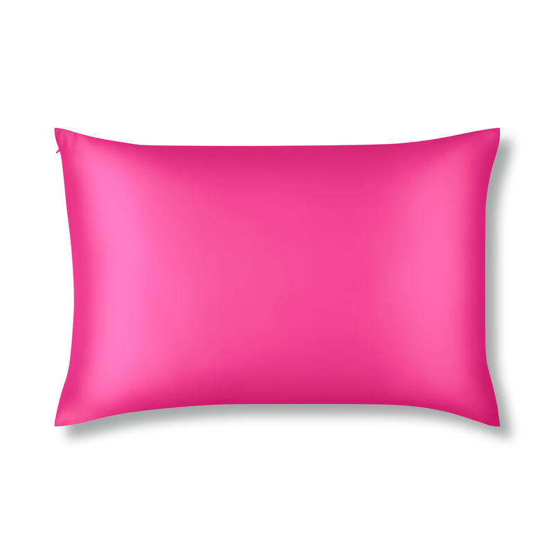 Hot Flamingo Pink Pure Silk Pillowcase Made From Organic 22 Momme Mulberry Silk - The Silk Club