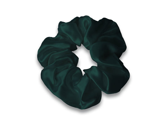 Large Emerald Green Silk Scrunchie Made From Pure Mulberry Silk
