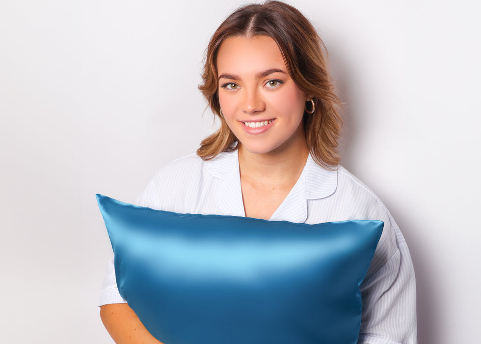 Azure Blue Organic Silk Pillowcase