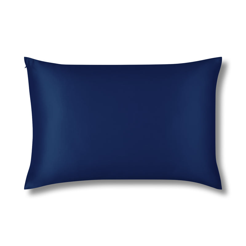 Navy Pure Silk Pillowcase Made From Organic 22 Momme Mulberry Silk - The Silk Club