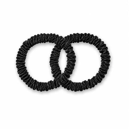 Set of 2 Black Silk Hair Ties