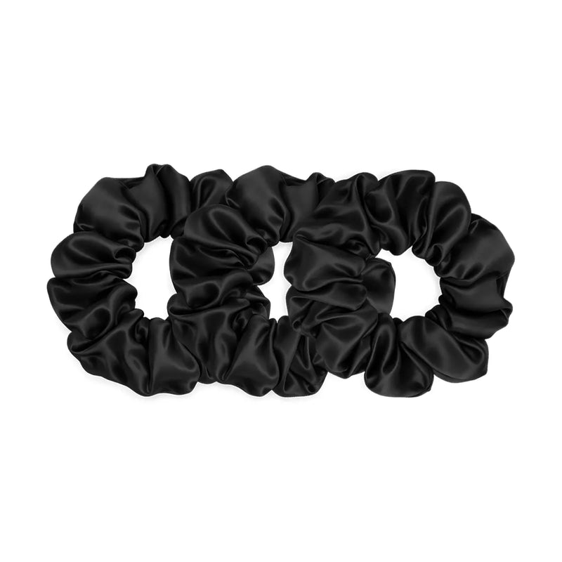 Black Silk Scrunchie Gift Set Trio