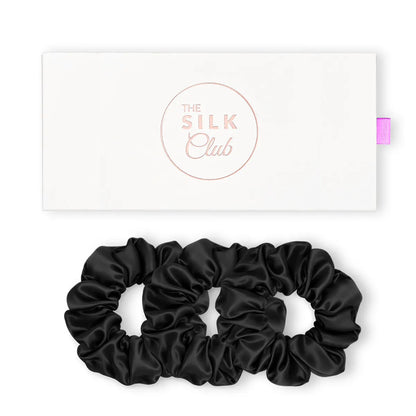 Black Silk Scrunchie Gift Set with Gift Box