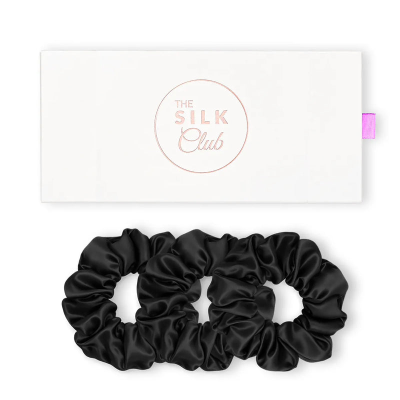 Black Silk Scrunchie Gift Set with Gift Box