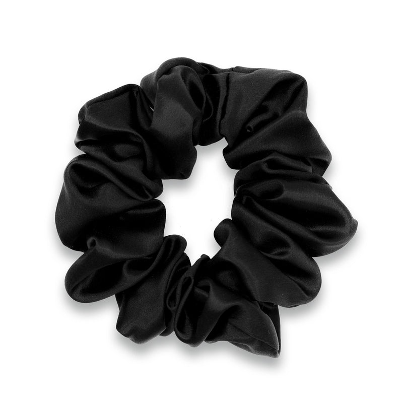 Black Silk Scrunchie Made From Pure 22 Momme Mulberry Silk