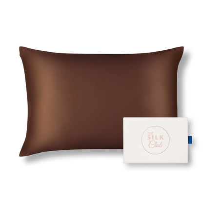 Chocolate Brown Silk Pillowcase with Gift Box - Made from Pure 22 Momme Mulberry Silk
