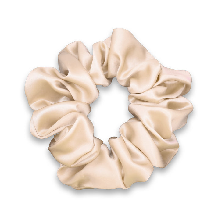 Champagne Silk Scrunchie Made From Pure 22 Momme Mulberry Silk