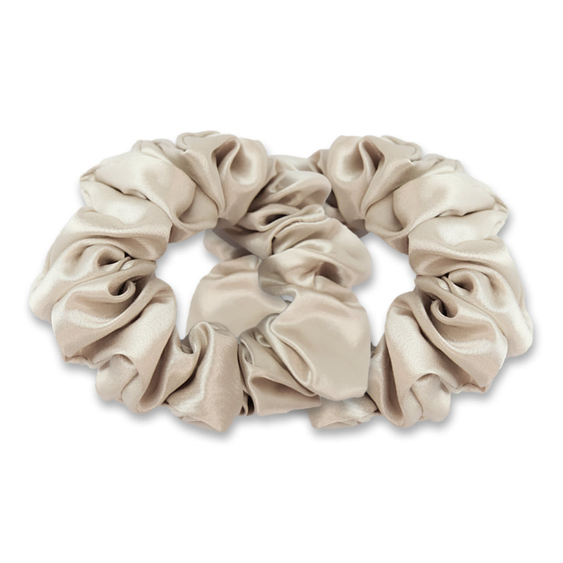 Champagne Silk Scrunchies Pair