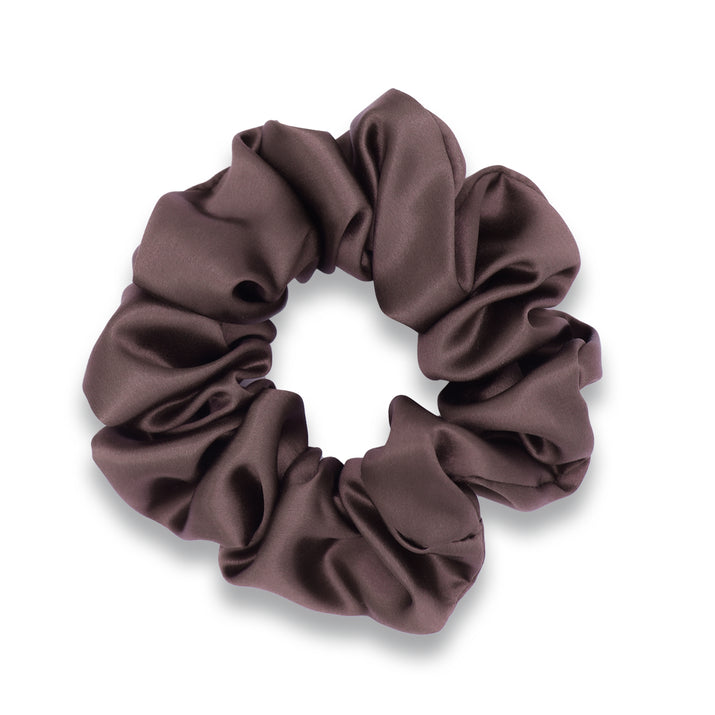 Chocolate Brown Mulberry Silk Scrunchie