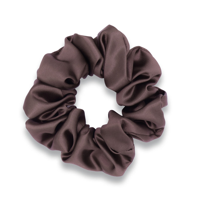 Chocolate Brown Mulberry Silk Scrunchie