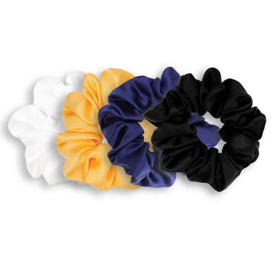 Classic Shades Yellow Edit Silk Scrunchie Gift Set - White, Yellow, Navy and Black
