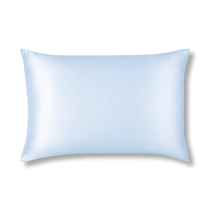 Light Coastal Blue Pure Silk Pillowcase Made From Organic 22 Momme Mulberry Silk - The Silk Club