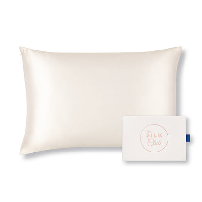 Cream Organic Mulberry Silk Pillowcase with Gift Box - The Silk Club