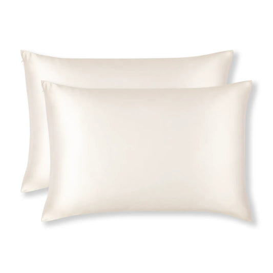 Set of 2 Cream Silk Pillowcases - Made from Pure Mulberry Silk