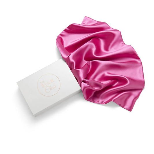 Flamingo Hot Pink Silk Pillowcase Spilling Out Of Gift Box