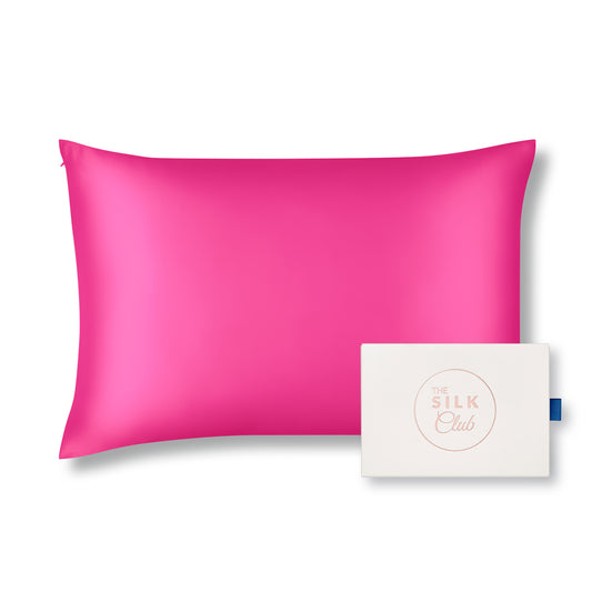 Flamingo Pink Mulberry Silk Pillowcase