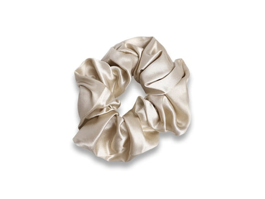 Champagne Large Silk Scrunchie - Silk Hair Scrunchies