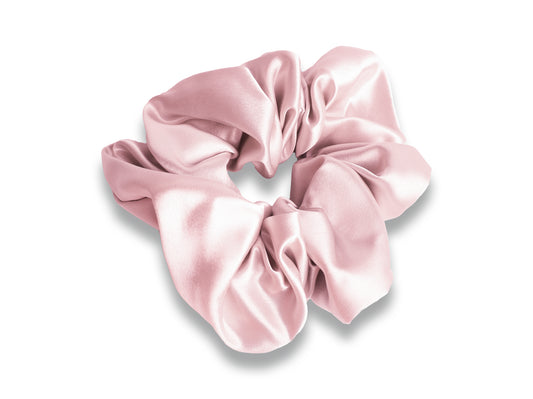 Oversized Pink Silk Scrunchie