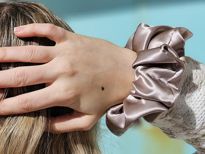 Oversized Rose Gold Silk Scrunchie