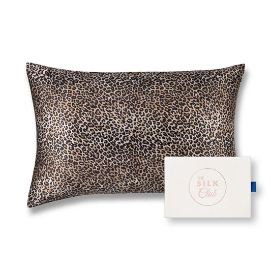 Leopard Print Mulberry Silk Pillowcase & Gift Box - Pure 22 Momme Mulberry Silk