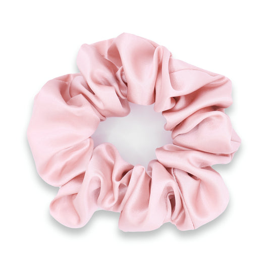 Pink Silk Scrunchie Made From Pure 22 Momme Mulberry Silk