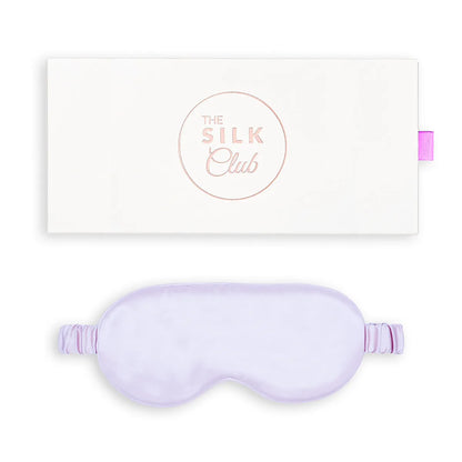 Lilac mulberry silk eye mask and gift box