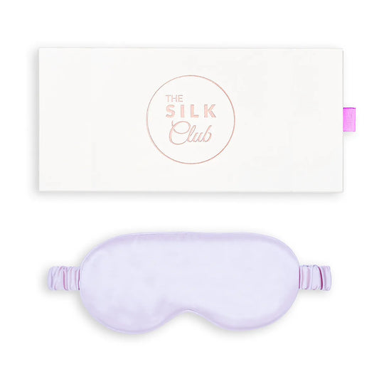 Lilac mulberry silk eye mask and gift box