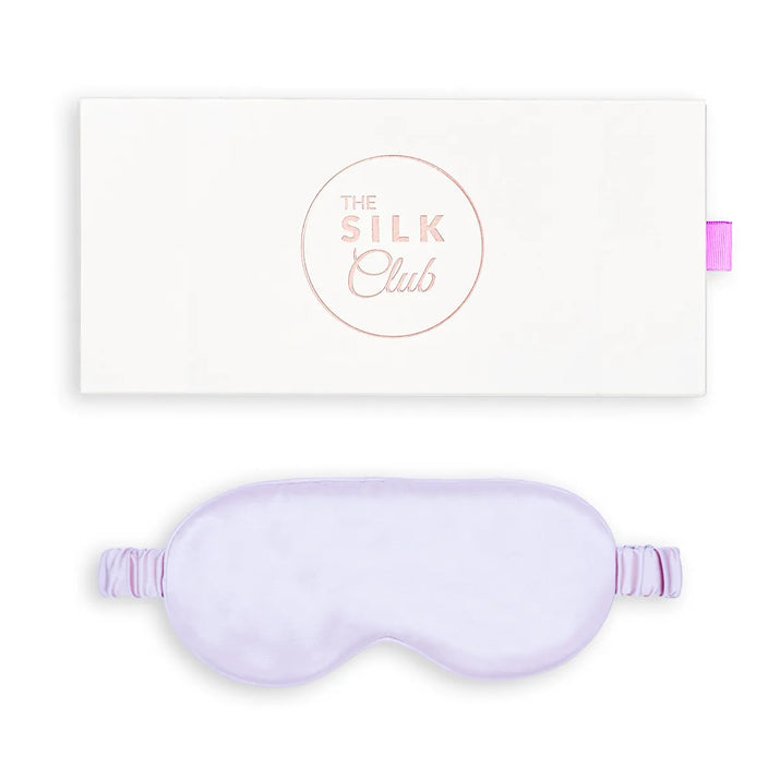 Lilac mulberry silk eye mask and gift box