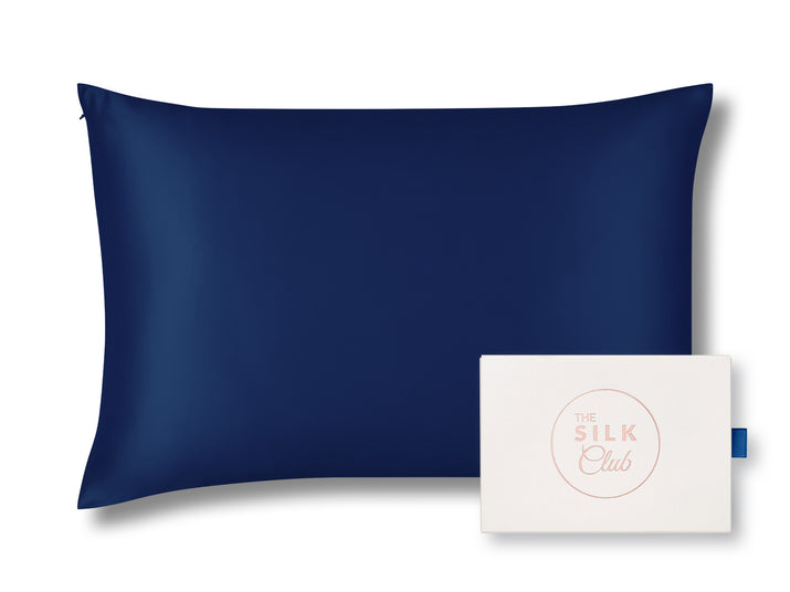 Navy Blue Mulberry Silk Pillowcase with Gift Box