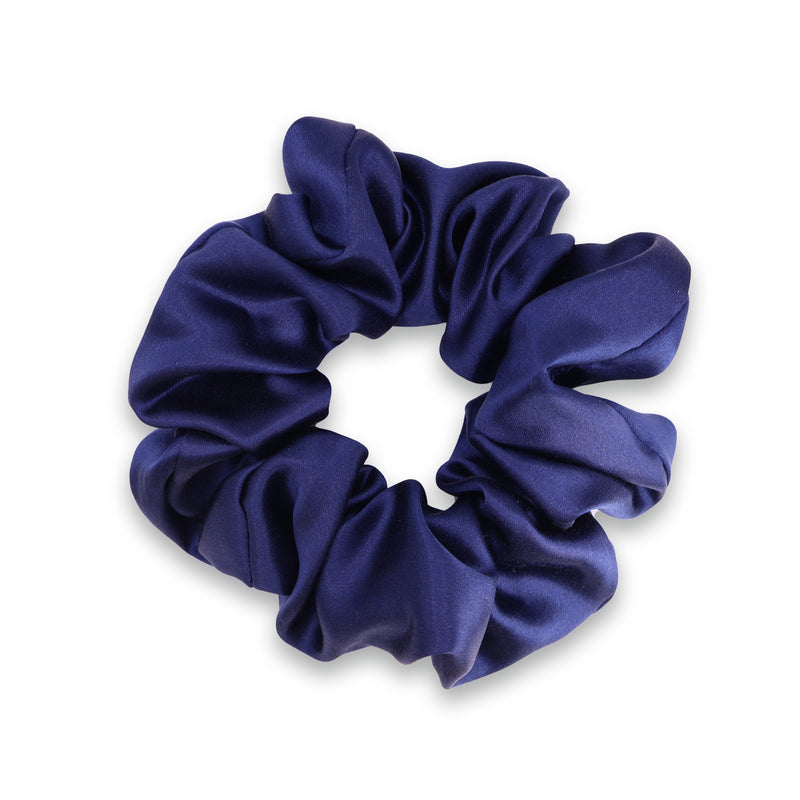 Navy Silk Scrunchie - Made From Pure Mulberry Silk