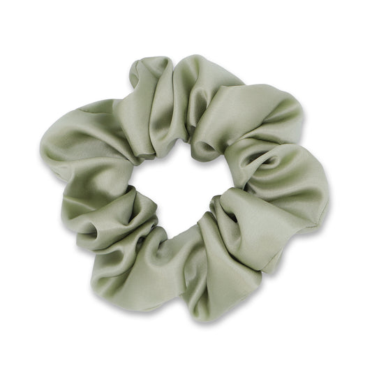 Olive Green Mulberry Silk Scrunchie