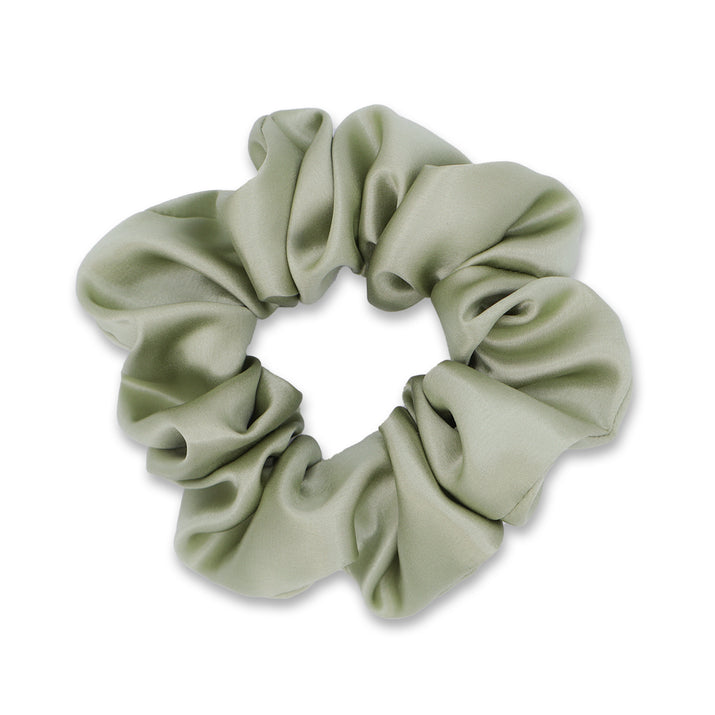 Olive Green Mulberry Silk Scrunchie