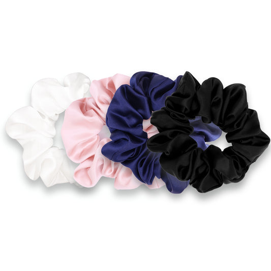 Classic Shades Pink Edit Silk Scrunchie Gift Set - White, Pink, Navy and Black