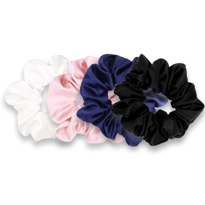 Classic Shades Pink Edit Silk Scrunchie Gift Set - White, Pink, Navy and Black