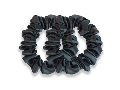 Pair of Small Black Silk Scrunchies