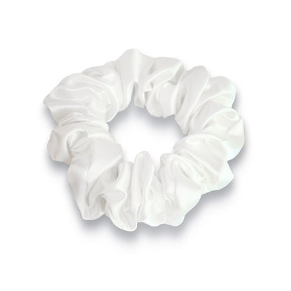 White Silk Scrunchie Made From Pure Mulberry Silk